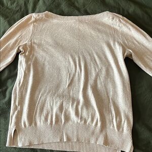 LOFT Cream Crew Neck Sweater Classic Knit